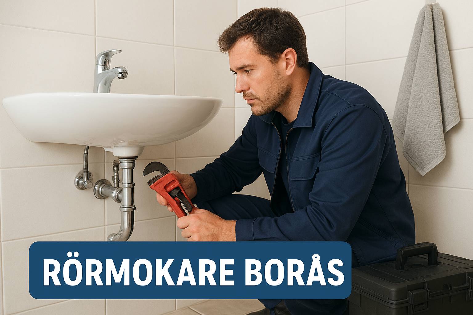 Rörmokare i Borås som fixar en vask